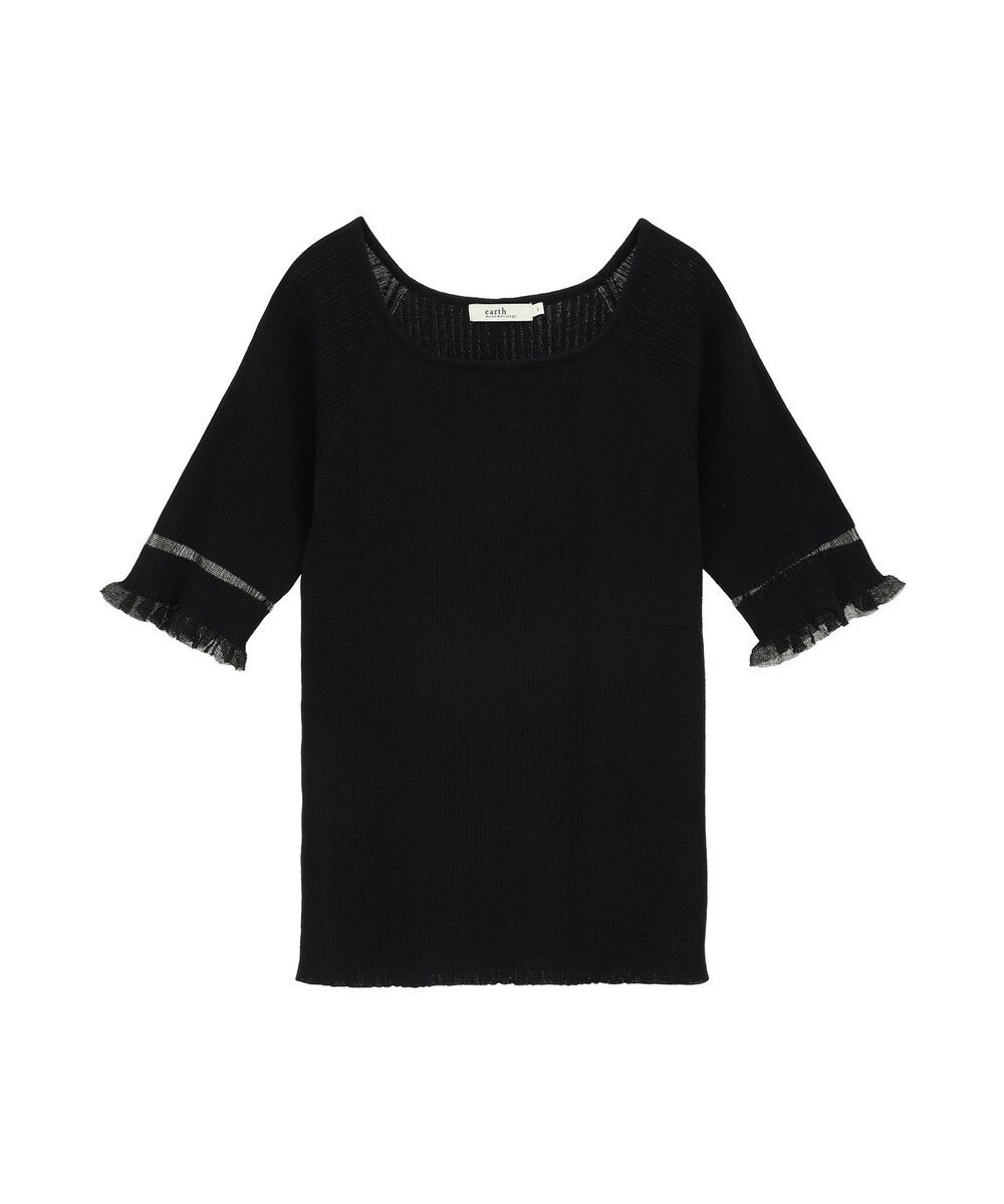 earth music&ecology ポイントシアーフリルニットプルオーバー 