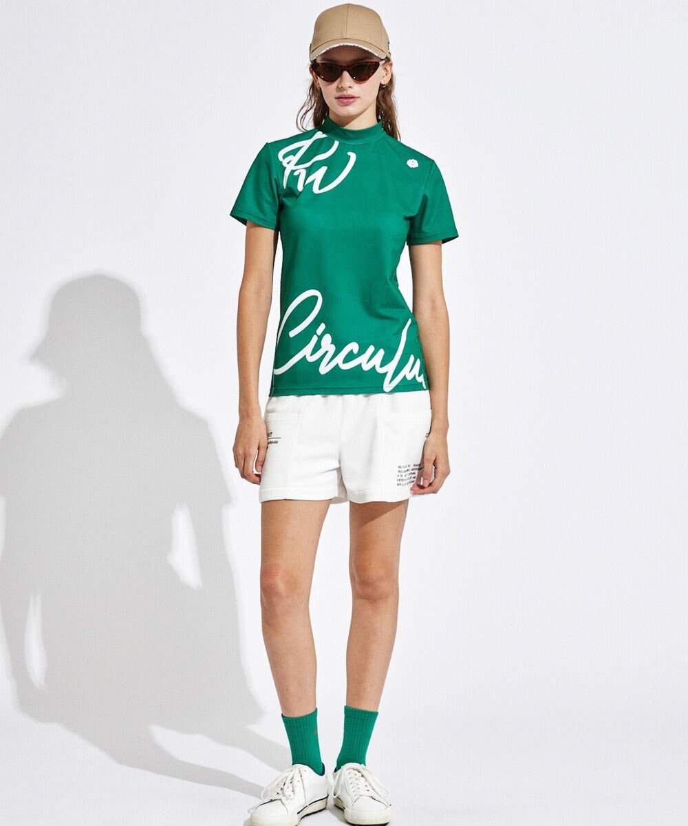PW CIRCULUS 【吸水速乾 / 伸縮性抜群】【WOMEN】筆記体ロゴ COOLベンチレーションモック T 