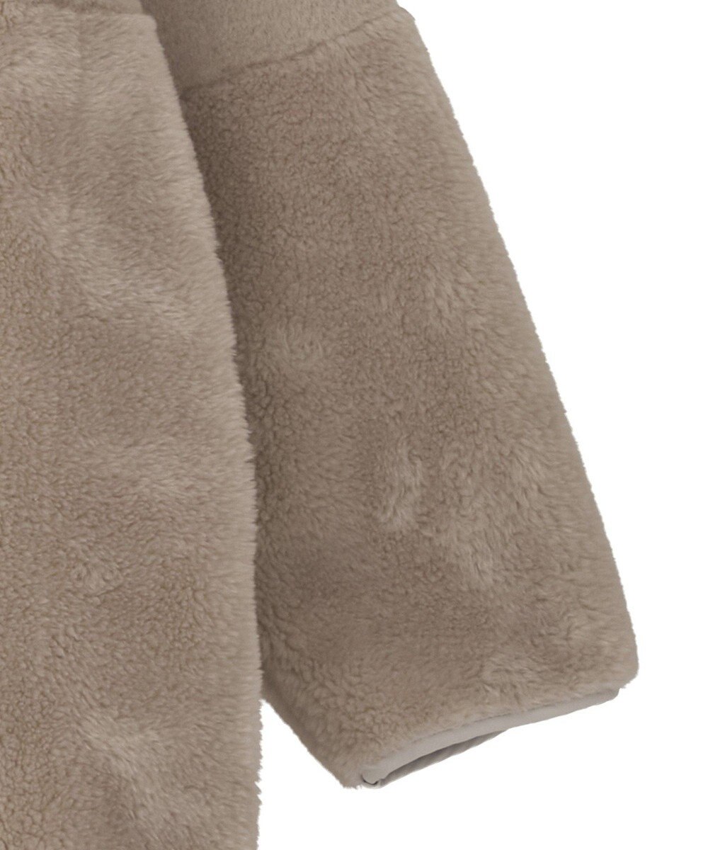 earth music&ecology 【リバーシブル】ノーカラーフェイクムートンコート 