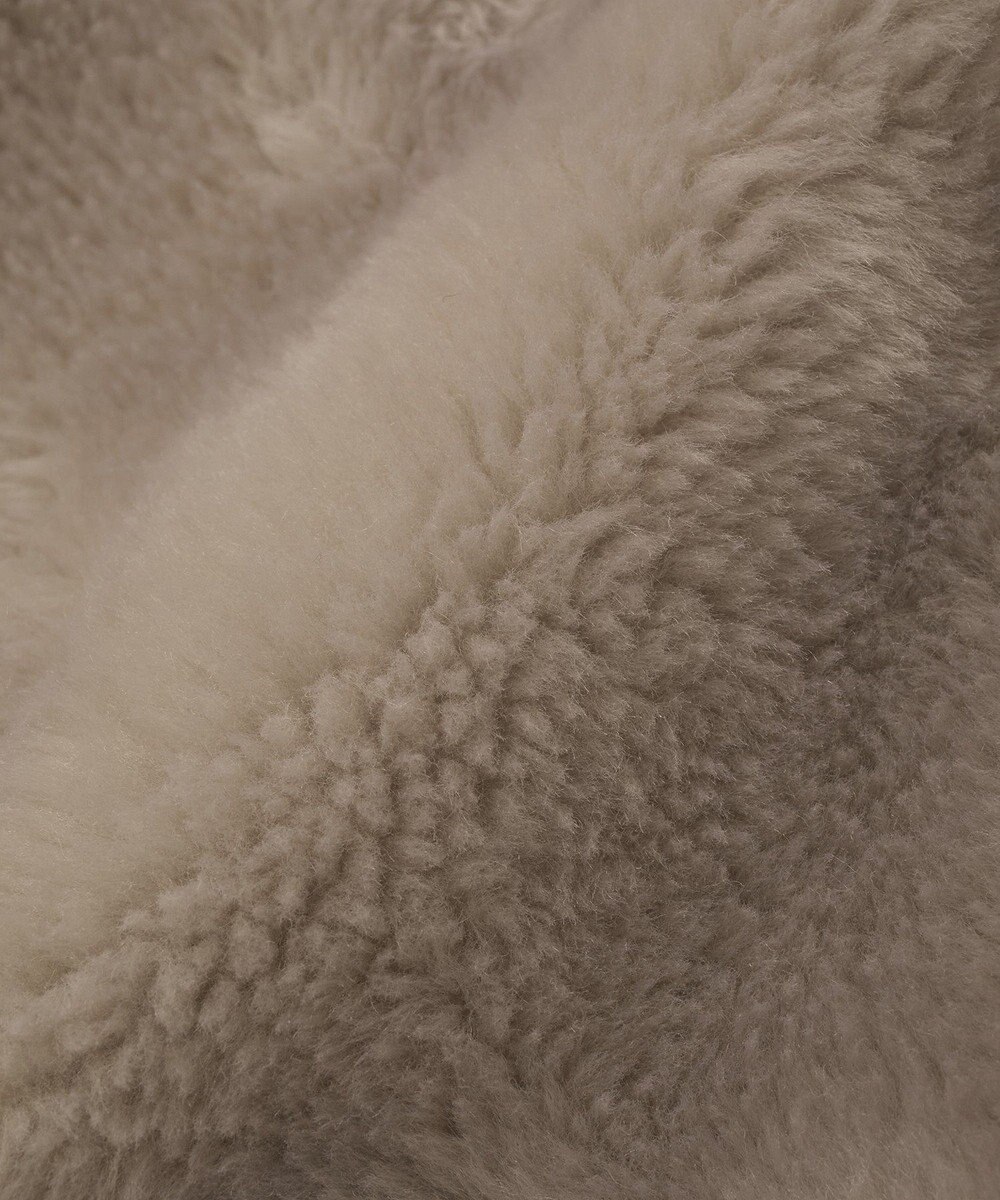 earth music&ecology 【リバーシブル】ノーカラーフェイクムートンコート 