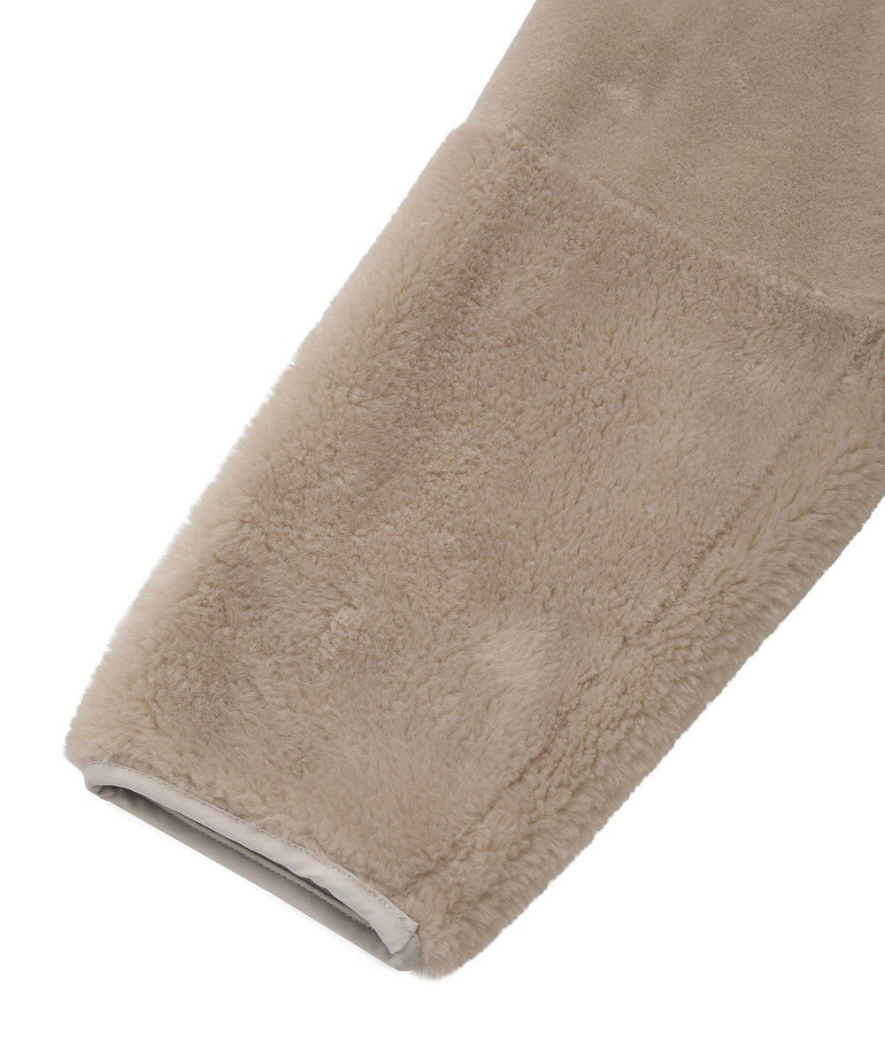 earth music&ecology 【リバーシブル】ノーカラーフェイクムートンコート 