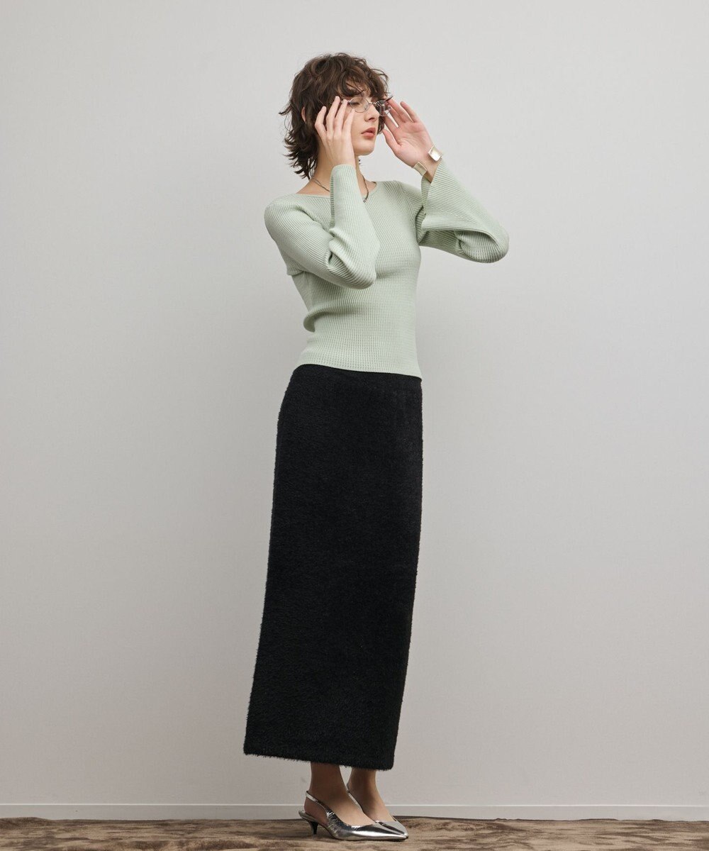 GRACE CONTINENTAL アイレットリブニットトップ 