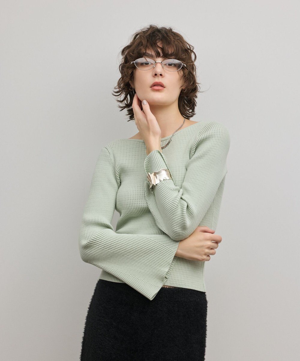 GRACE CONTINENTAL アイレットリブニットトップ 