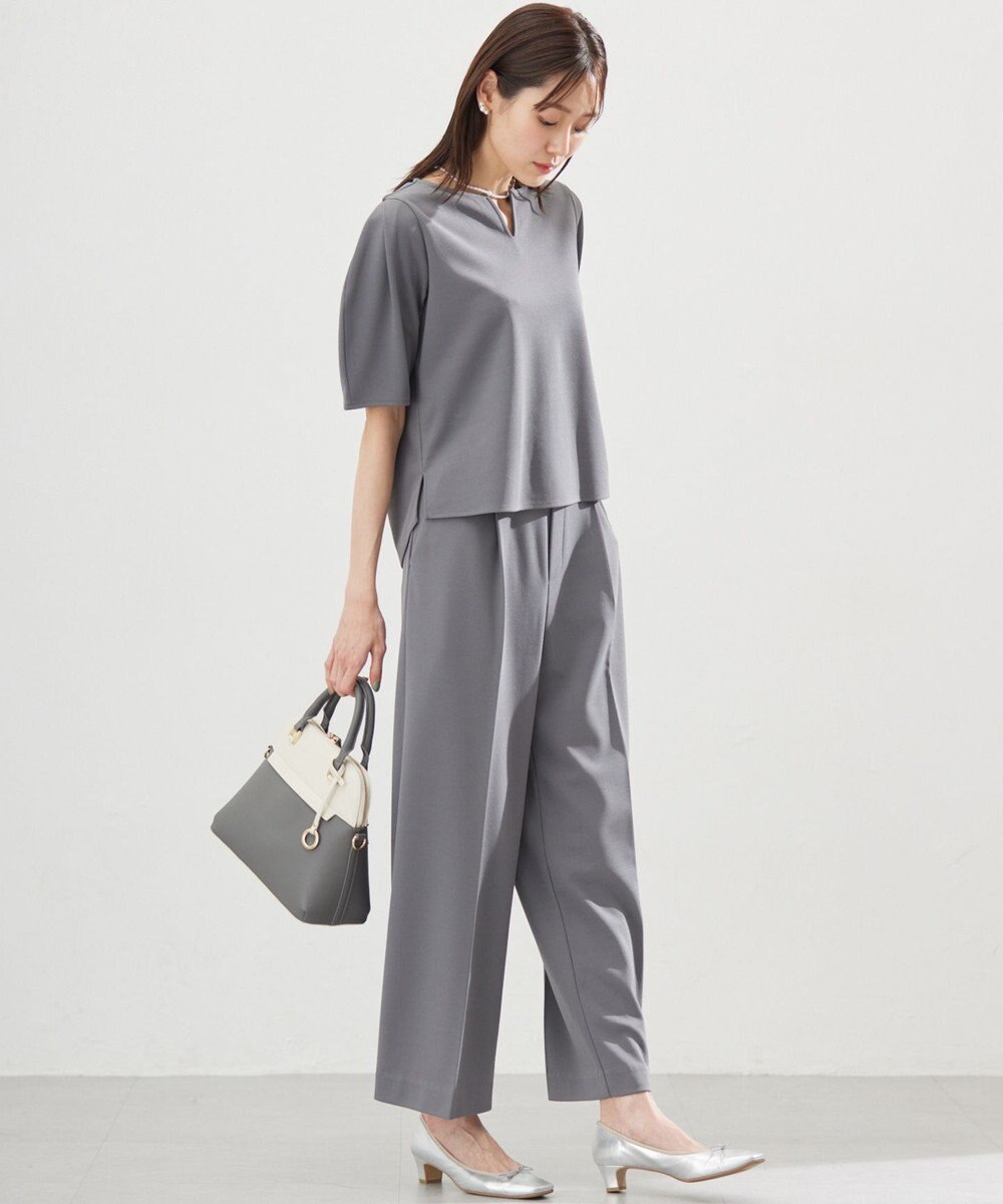 組曲 S 【WEB限定】ジョーゼットジャージーランタンスリーブ5分袖 ブラウス 