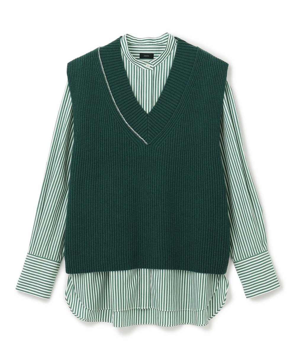 JOSEPH ポプリンシャツ×ニットベスト 