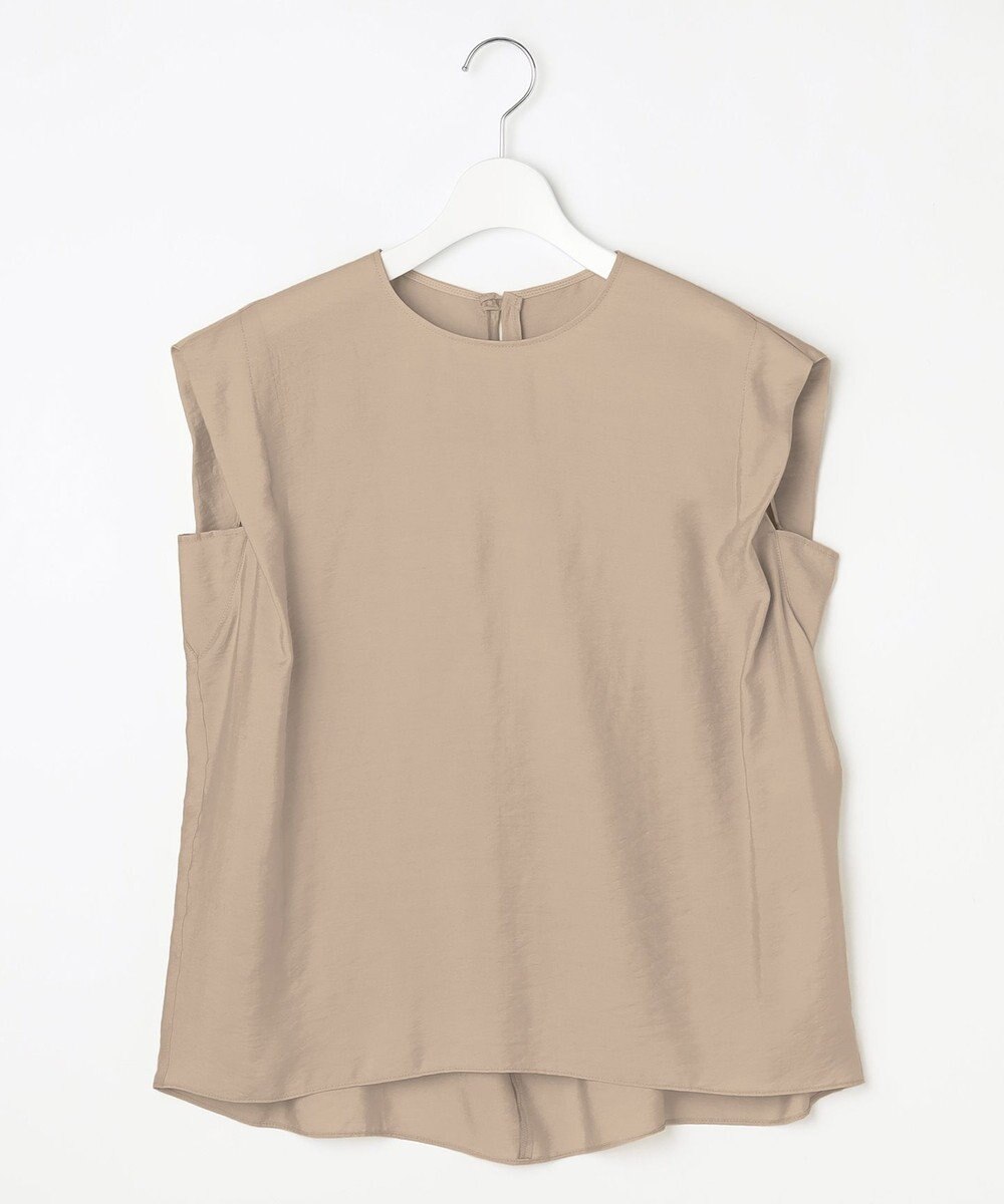 自由区 S 【セットアップ対応・接触冷感・UVケア・洗える】エアリーツイルノースリーブ ブラウス 