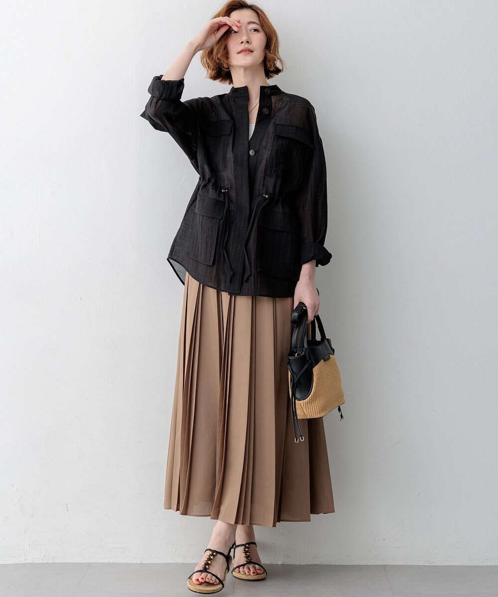 23区 グロッシープリーツ ロングスカート 