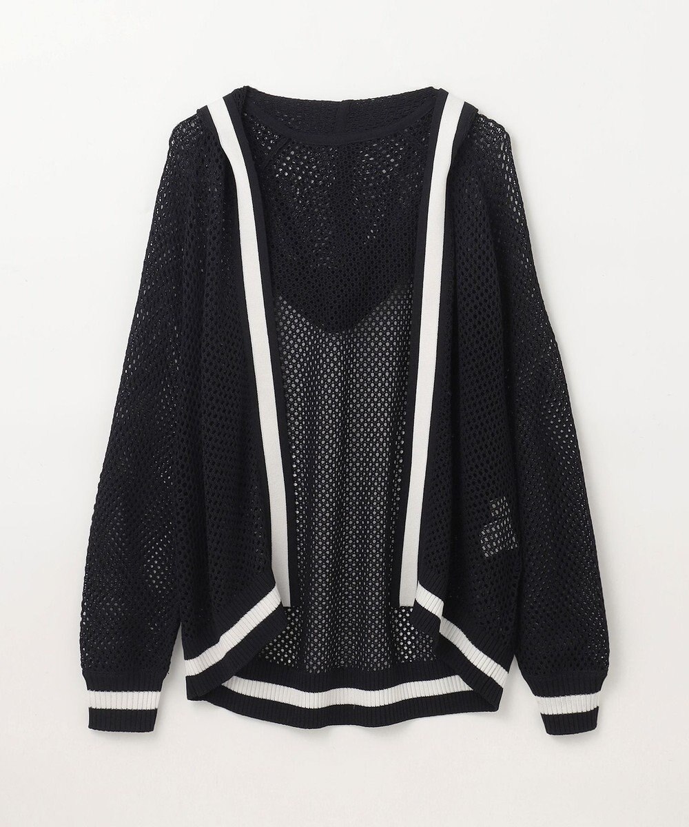 GRACE CONTINENTAL メッシュラインニットフーディ 