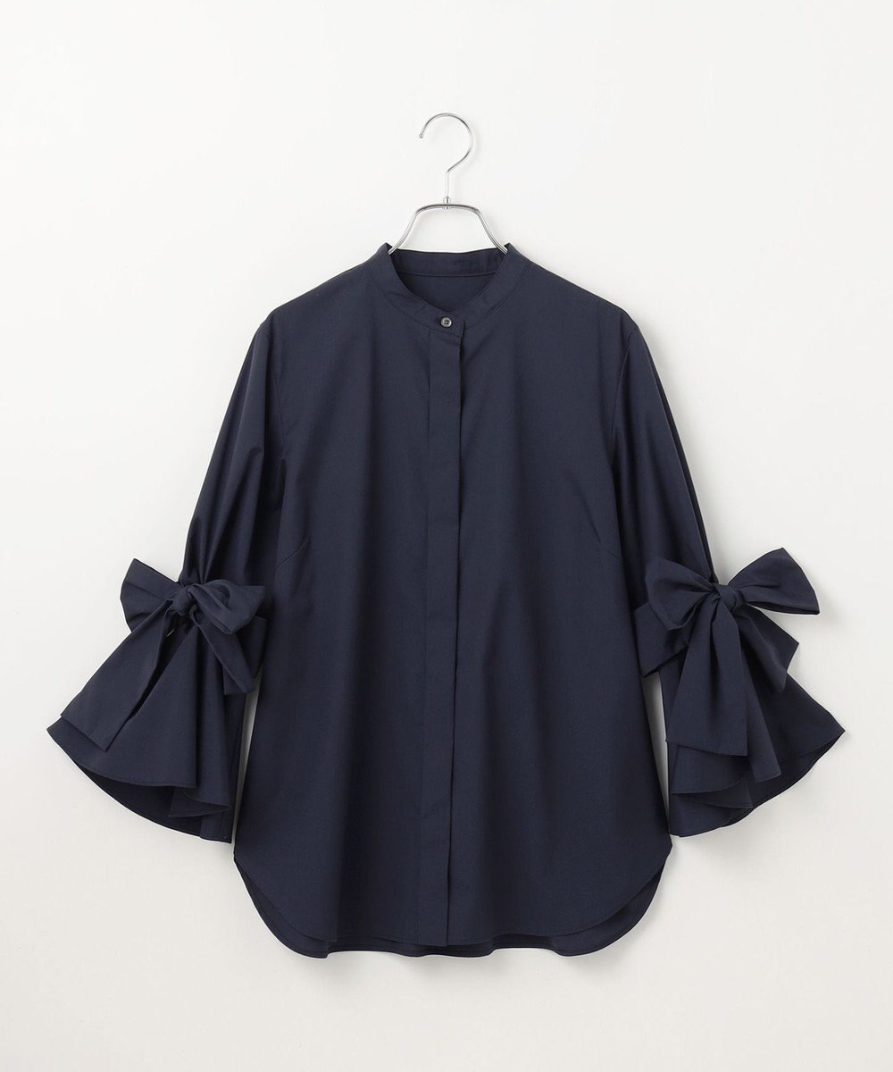 #Newans 【洗濯機可能/シワになりにくい】リボンカフスブラウス 
