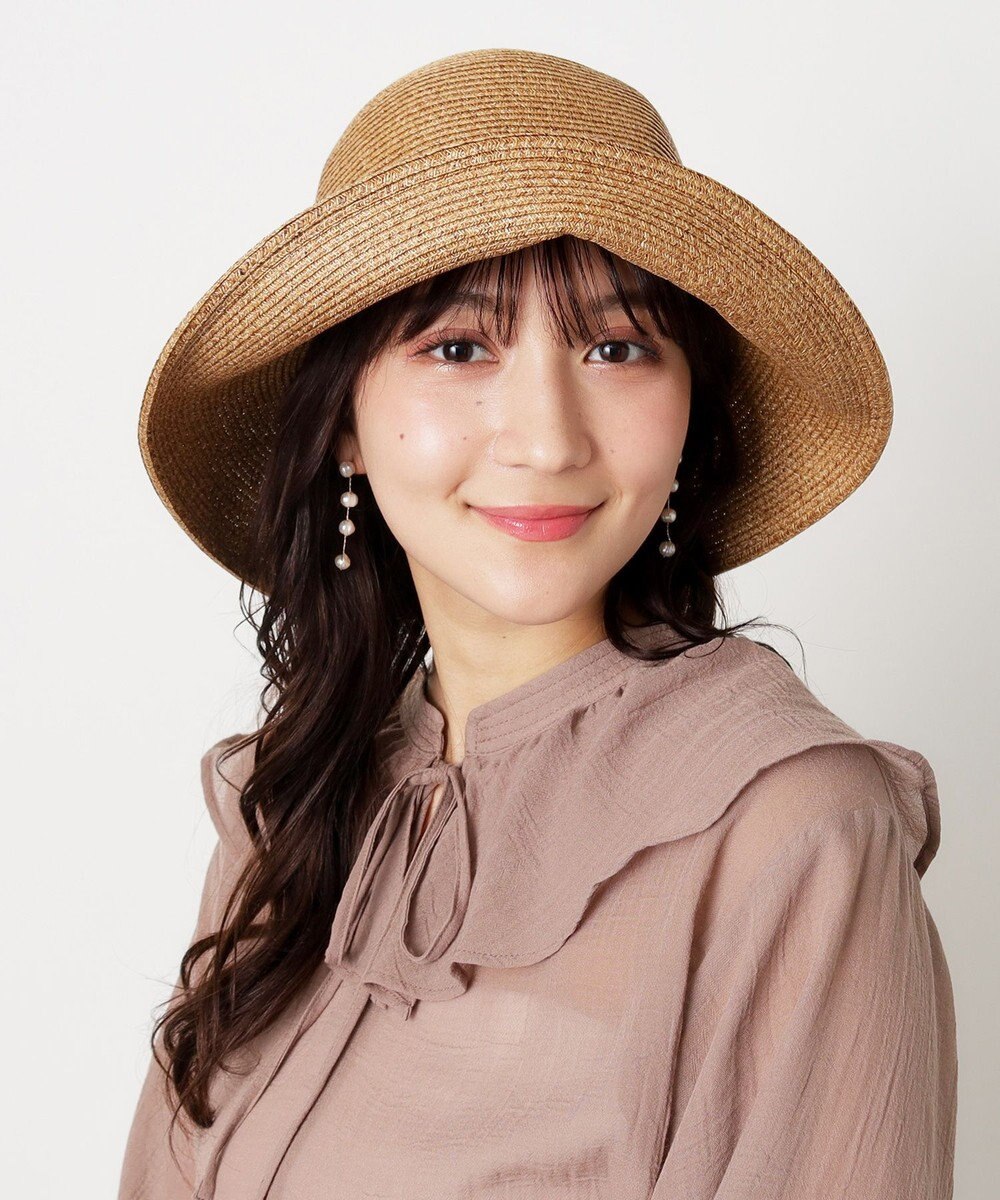 MOONBAT 【洗える】FURLA(フルラ)  ロゴ刺繍リボン 天然ハット 