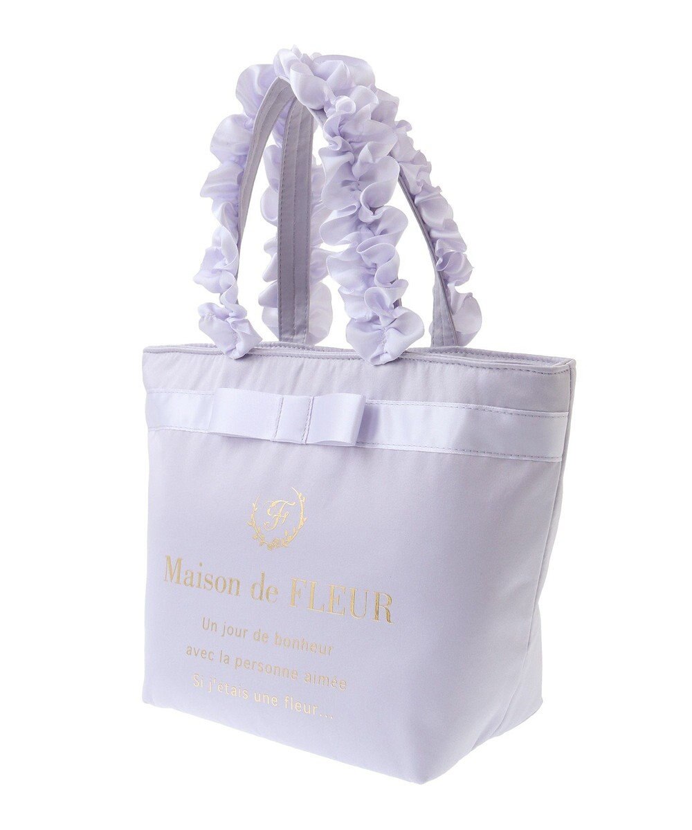 Maison de FLEUR ブランドロゴフリルハンドルトートSバッグ 