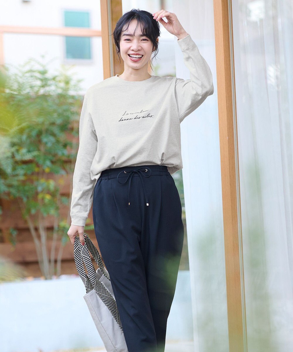 ANY 【UVケア】アソートロゴプリント ロングスリーブTシャツ 