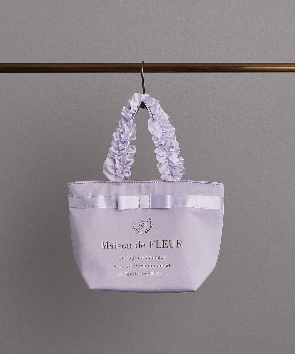Maison de FLEUR ブランドロゴフリルハンドルトートSバッグ 
