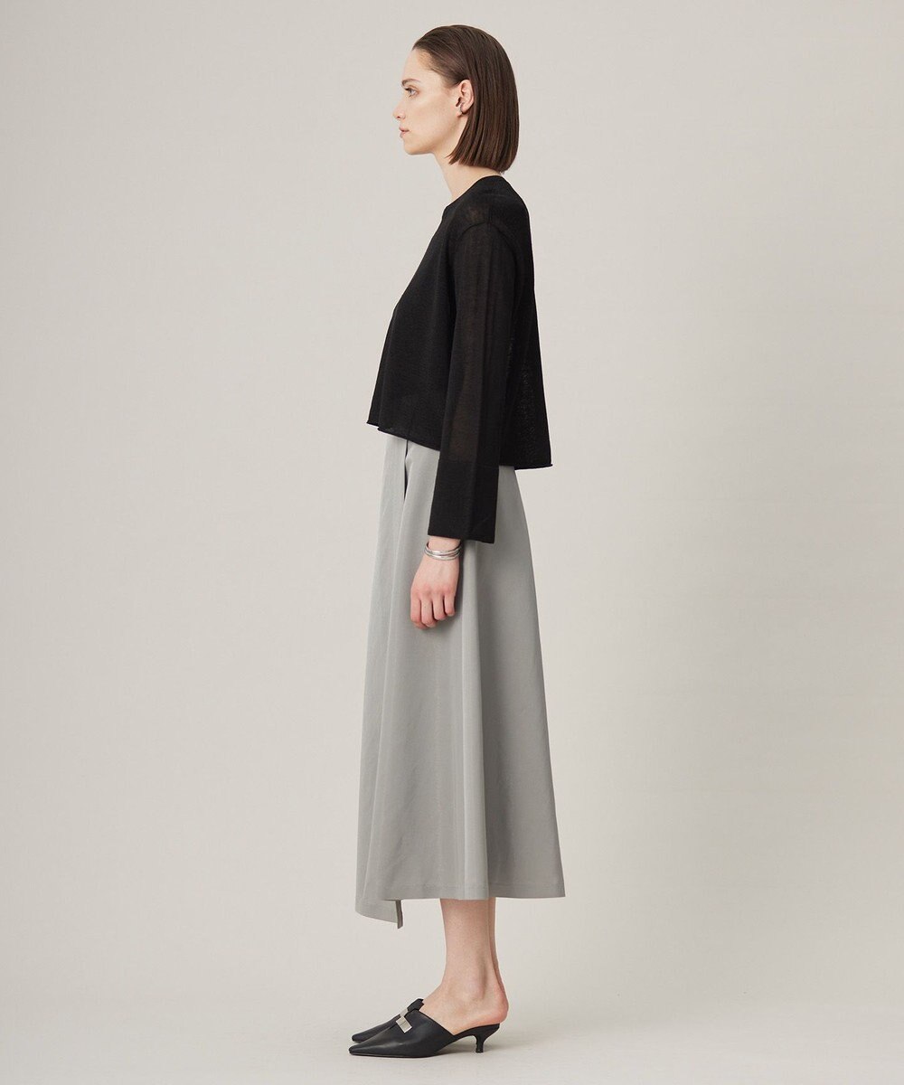 ICB 【洗える】 リネンレーヨンハイゲージ クロップドプルオーバー 