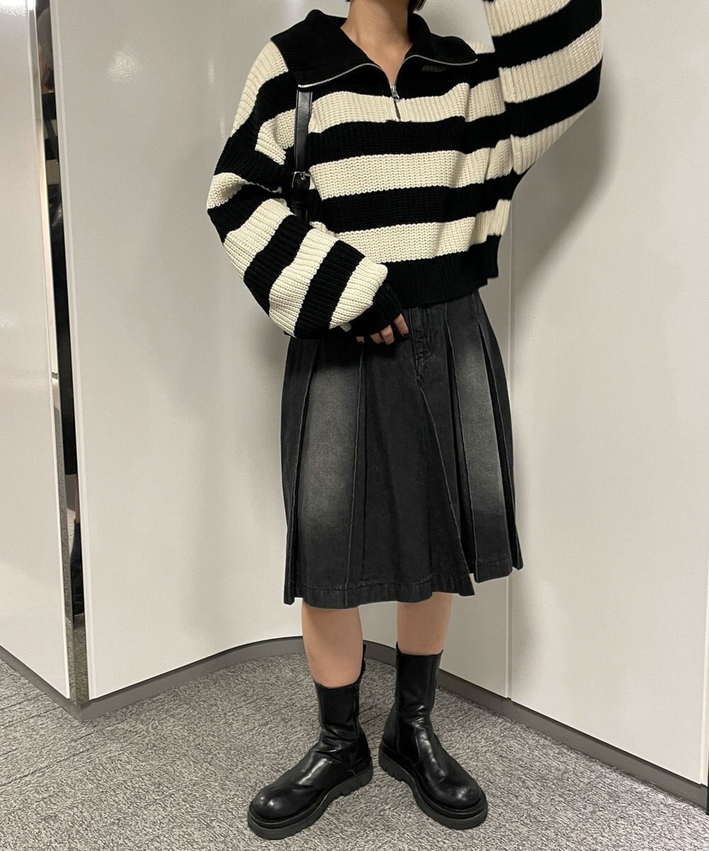 WEGO ハーフジップニットプルオーバー 