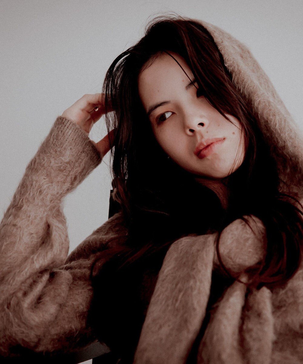 CRAFT STANDARD BOUTIQUE フードストール付きニットプルオーバー 