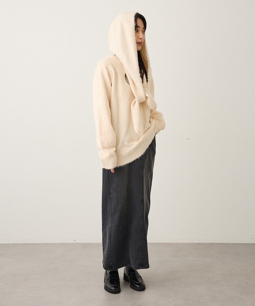 CRAFT STANDARD BOUTIQUE フードストール付きニットプルオーバー 