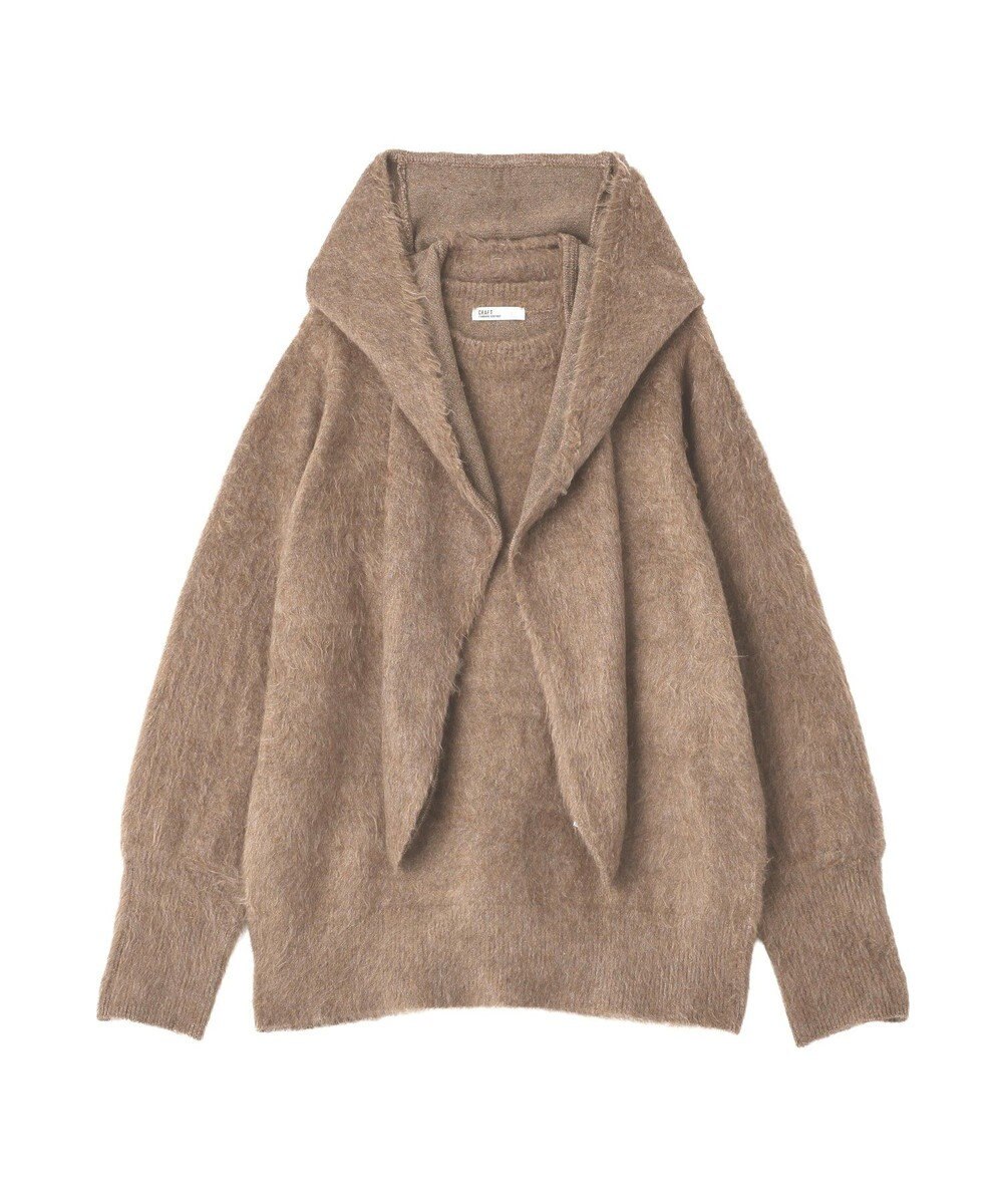 CRAFT STANDARD BOUTIQUE フードストール付きニットプルオーバー 