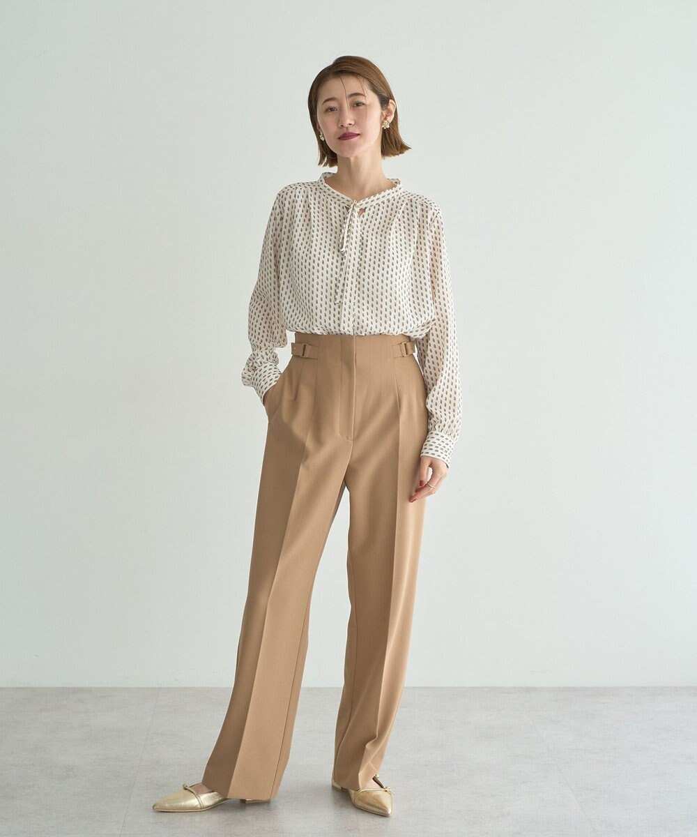 YECCA VECCA ジオメ柄ボウタイブラウス 