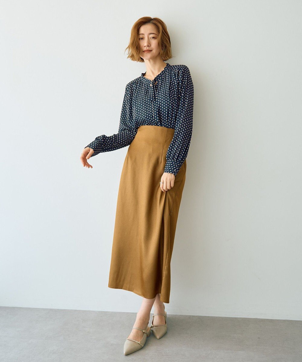 YECCA VECCA ジオメ柄ボウタイブラウス 