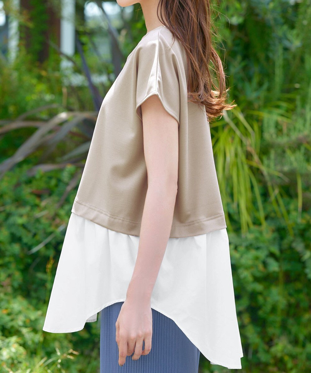 Tiaclasse 【洗える】シャツドッキングフレンチスリーブカットソー 