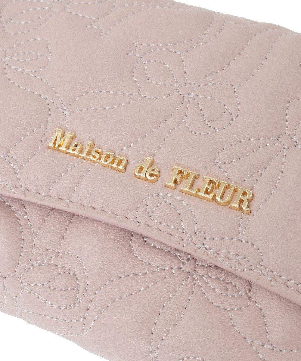 Maison de FLEUR リボンキルティングロングウォレット 
