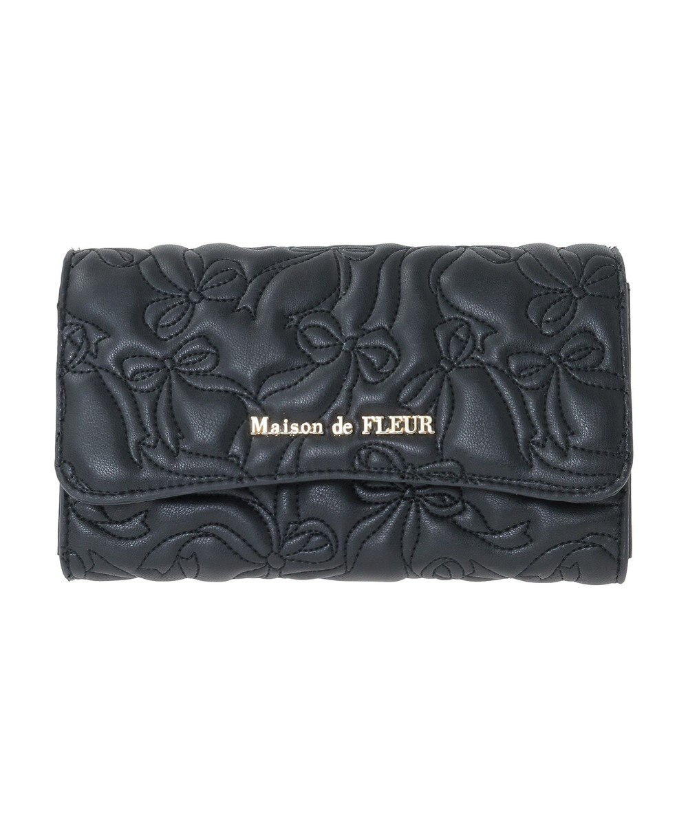 Maison de FLEUR リボンキルティングロングウォレット 