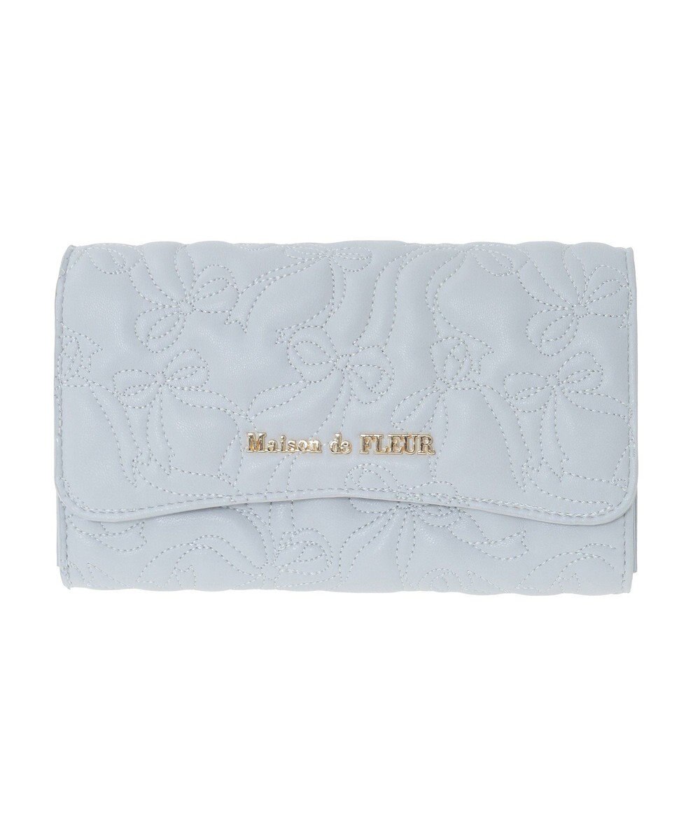 Maison de FLEUR リボンキルティングロングウォレット 