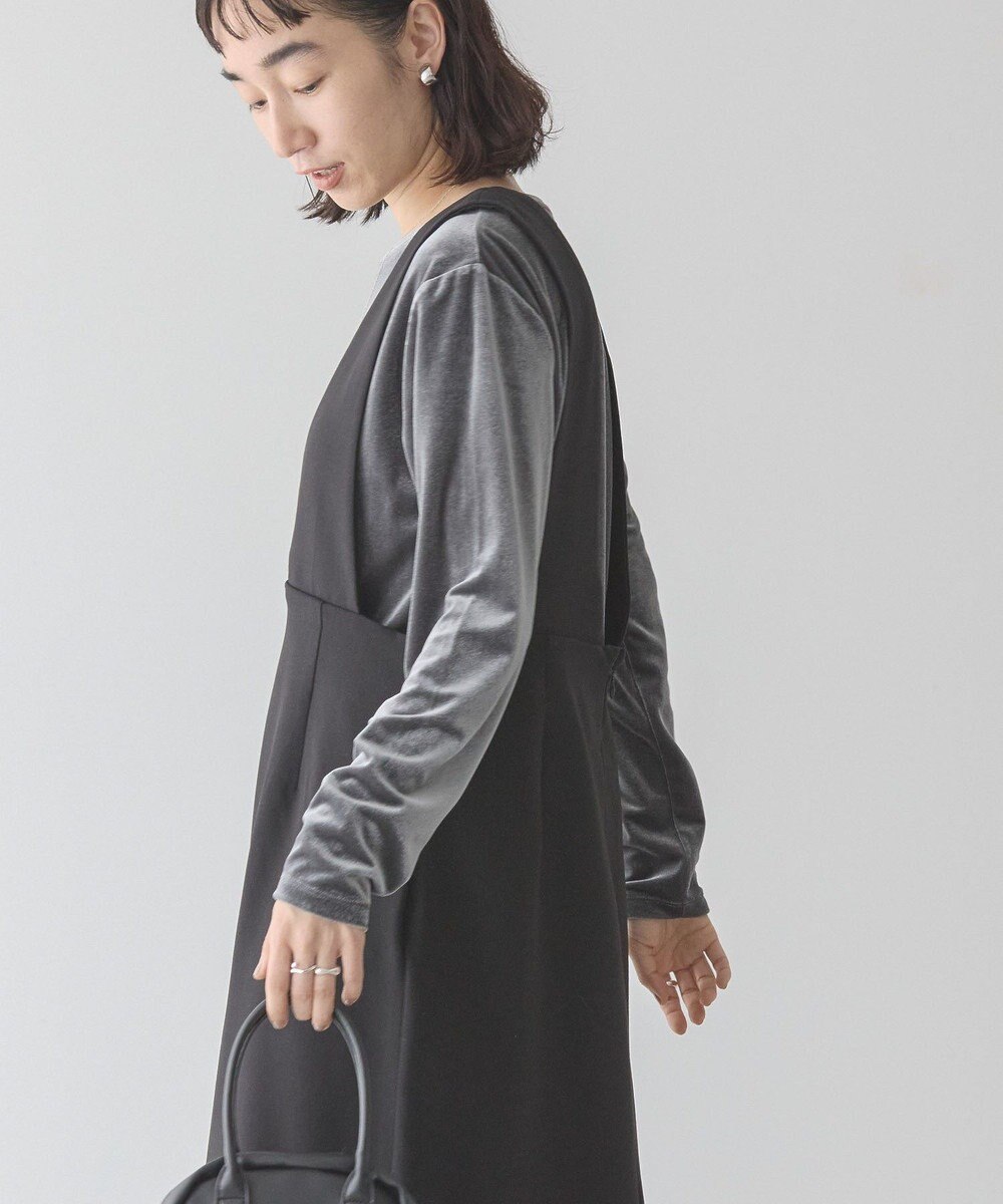 AMERICAN HOLIC ベロアクルーネックカットプルオーバー 