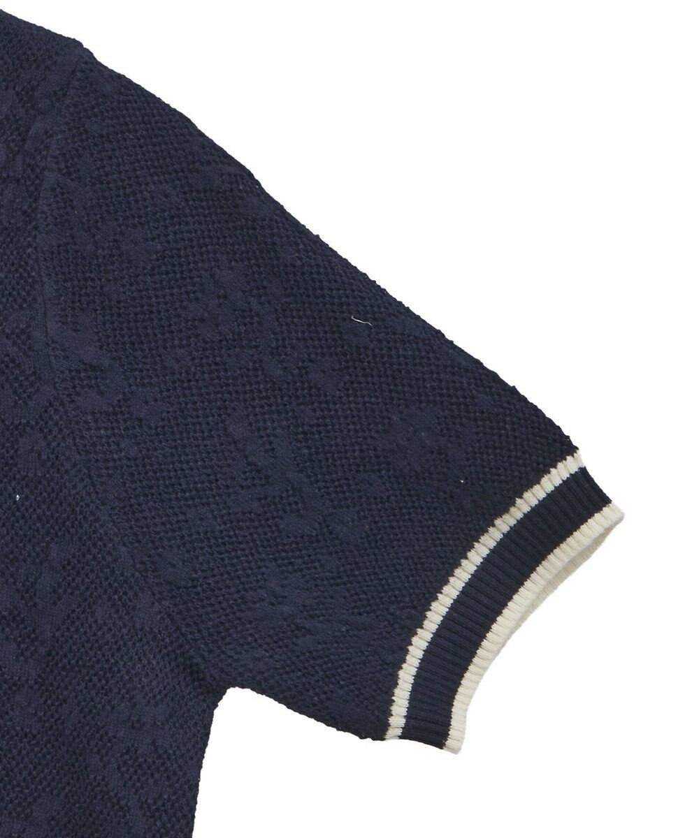 earth music&ecology バイカラーフラワージャガードニットプルオーバー 