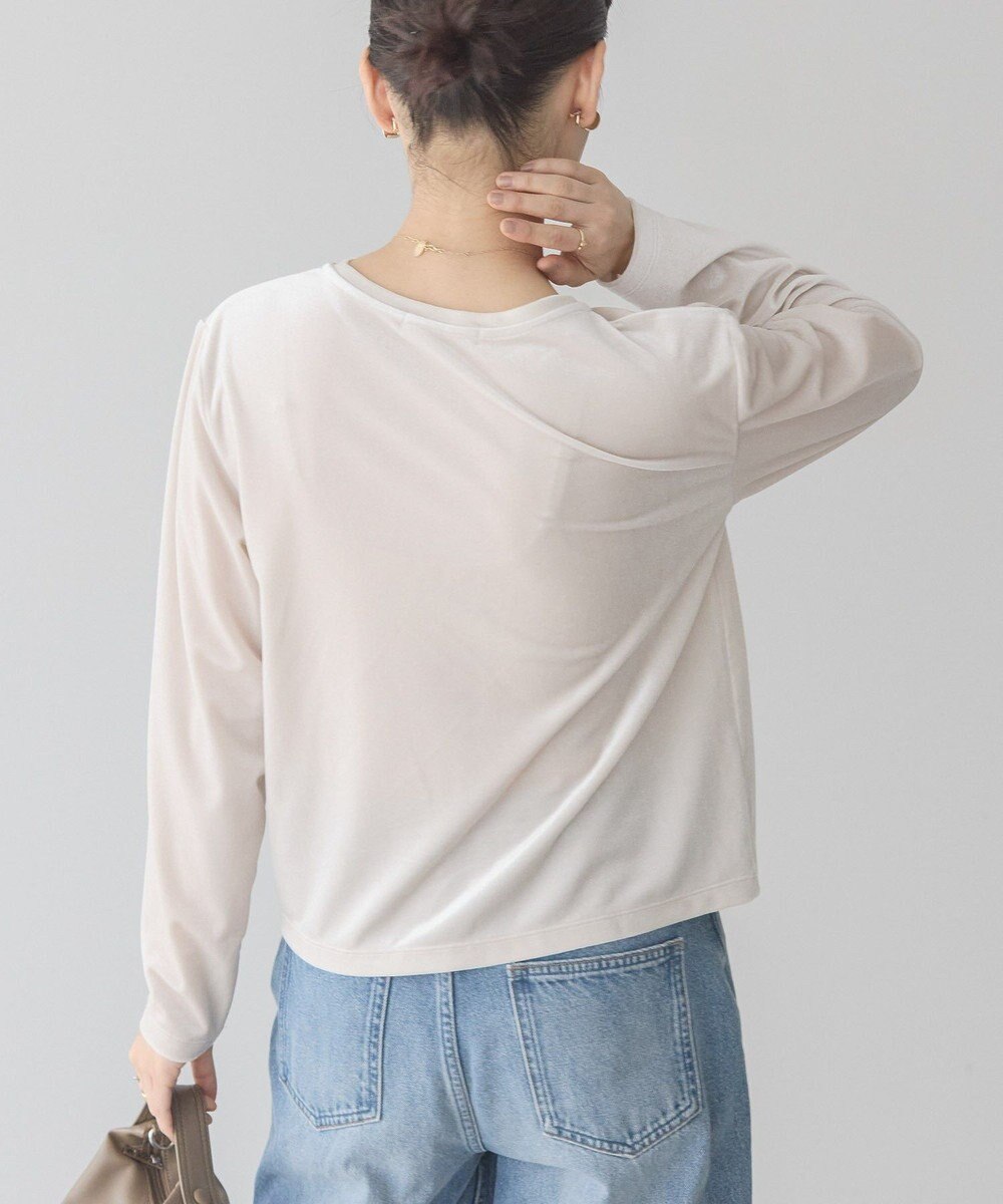 AMERICAN HOLIC ベロアクルーネックカットプルオーバー 