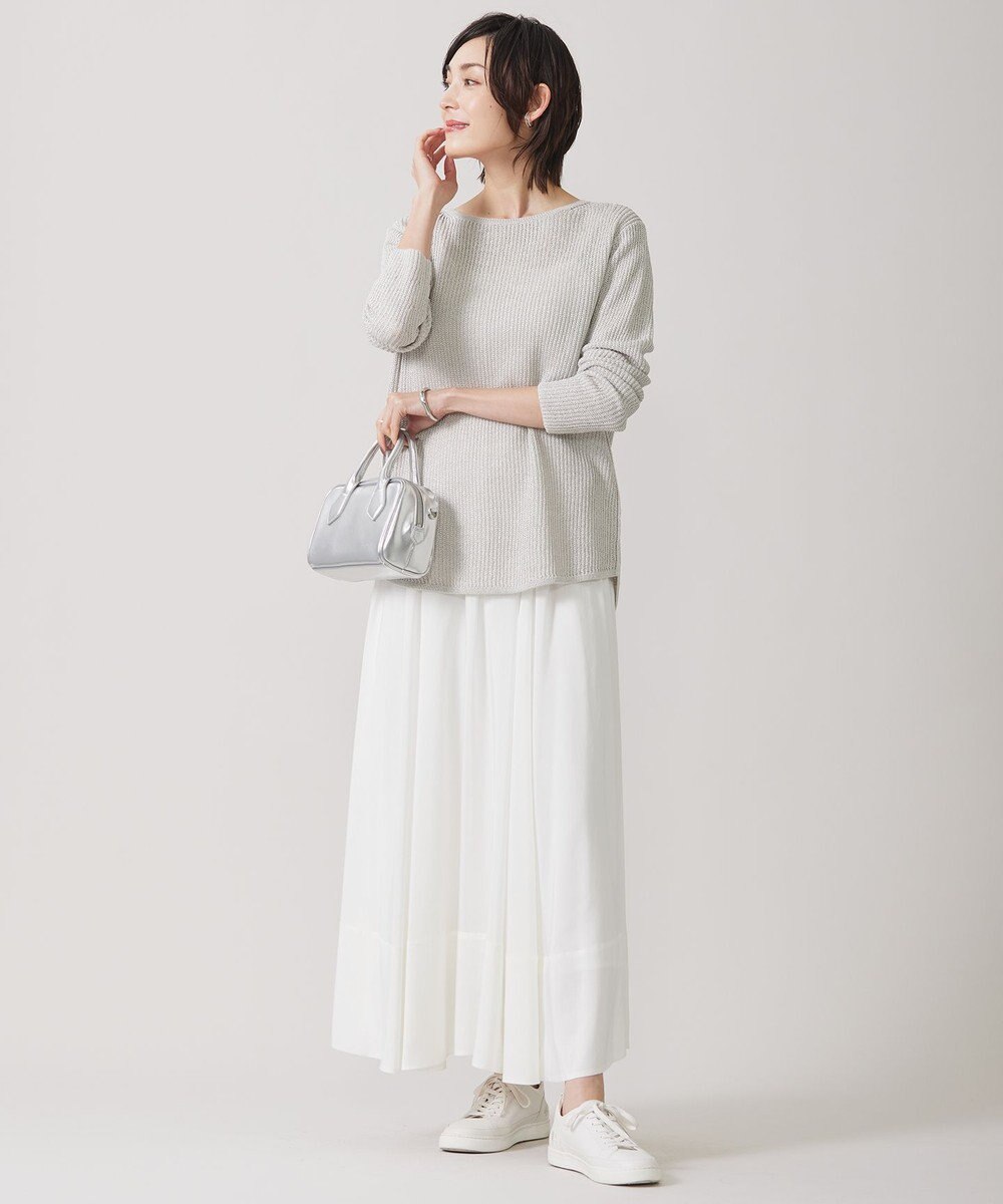 ICB 【洗える】 ペーパーブレンドシャインニット プルオーバー 