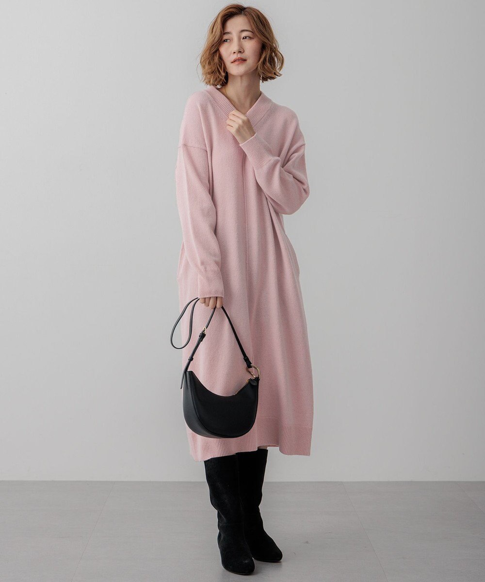 23区 L 【SLOW/一部店舗限定】ニットトータル Vネック ワンピース 