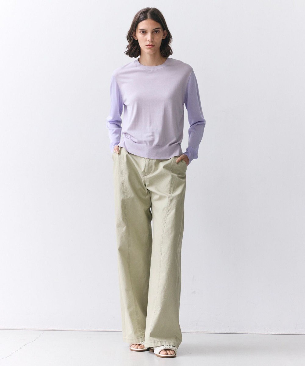 BEIGE， PREHNA / コットンツイル カービーシームワイドパンツ 