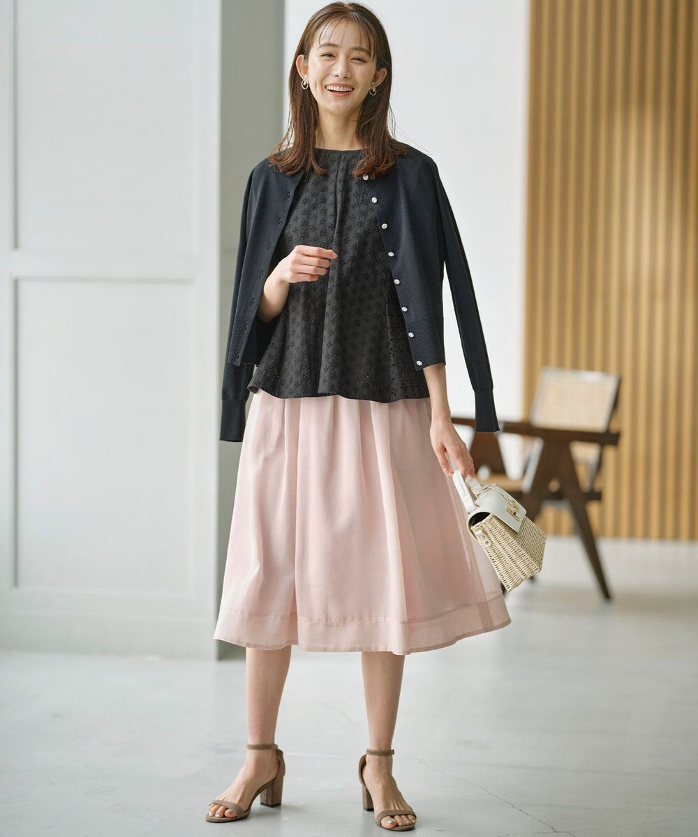 組曲 L 【WEB限定カラーあり】エンブロイダリーレース ペプラムブラウス 