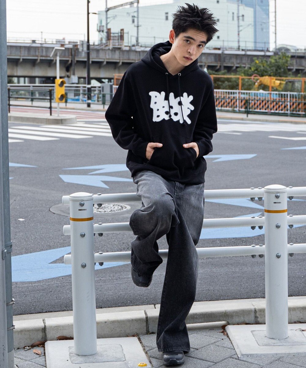 WEGO 【ユニセックス着用ITEM/裏起毛/SMLサイズ展開】リラックスフィットスプレーグラフィックパーカー 