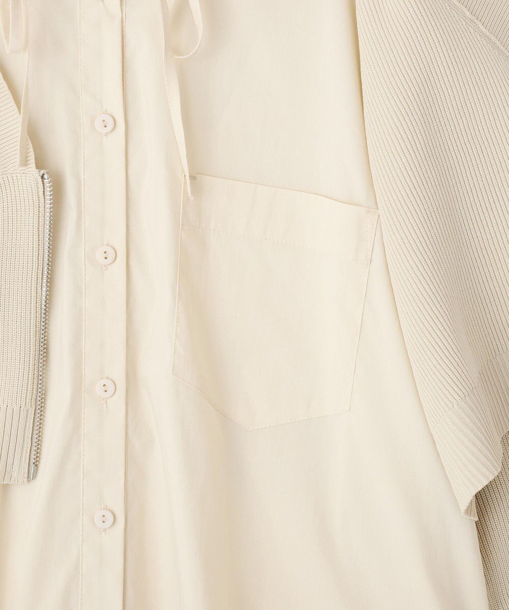 YECCA VECCA ZIPニットレイヤードフーディーシャツ 