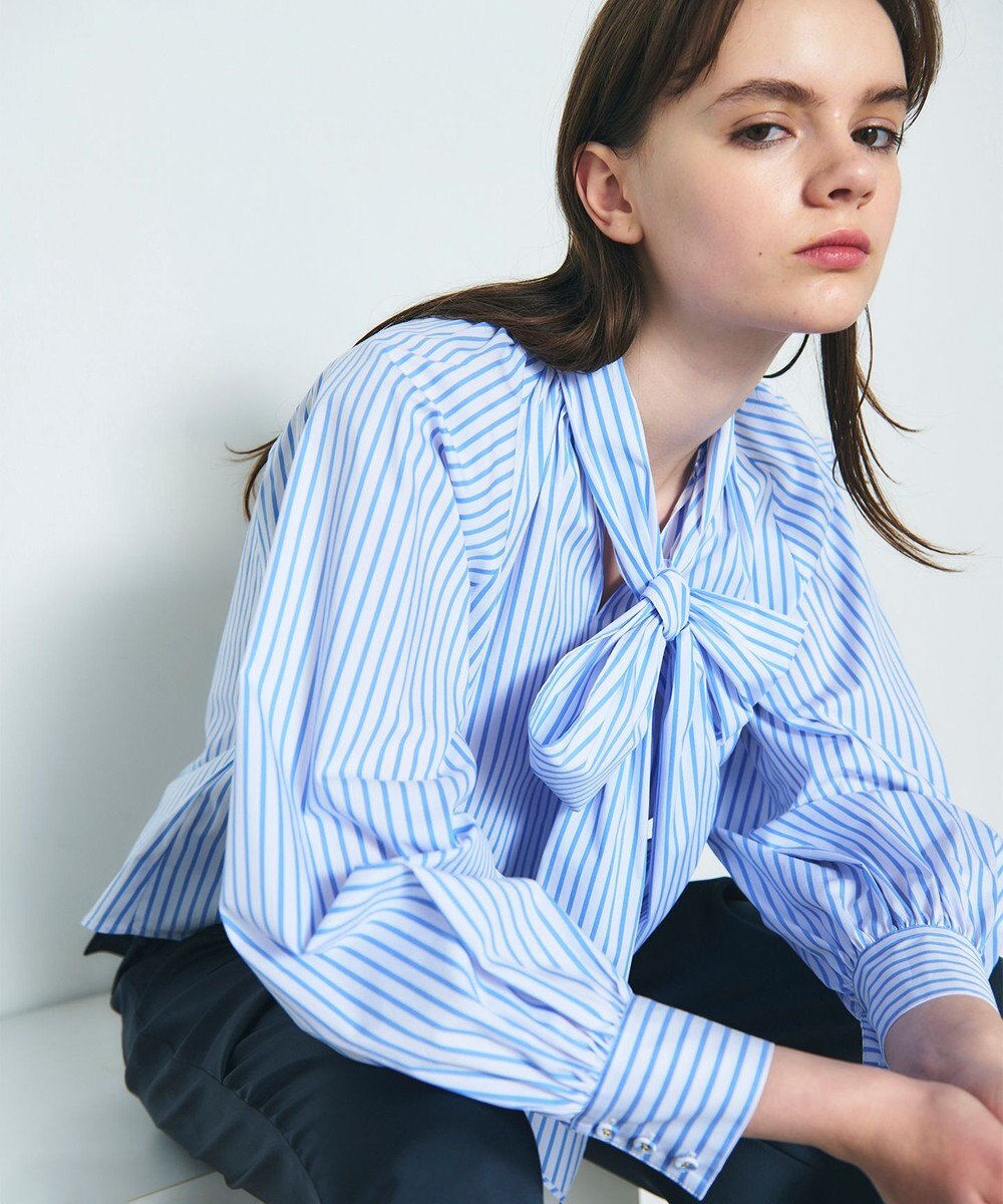 GRACE CONTINENTAL ボウタイギャザートップ 