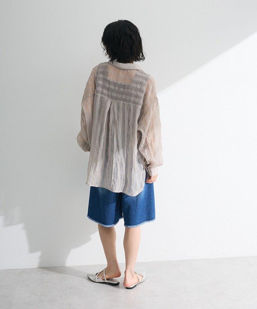 Green Parks シアーワッシャーロングスリーブシャツ 