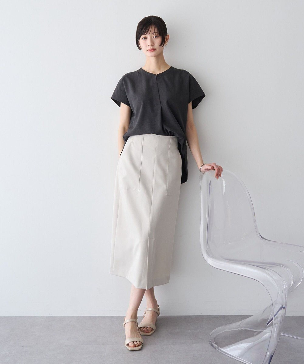 YECCA VECCA 【マシンウォッシャブル】サラサラスキッパーブラウス 