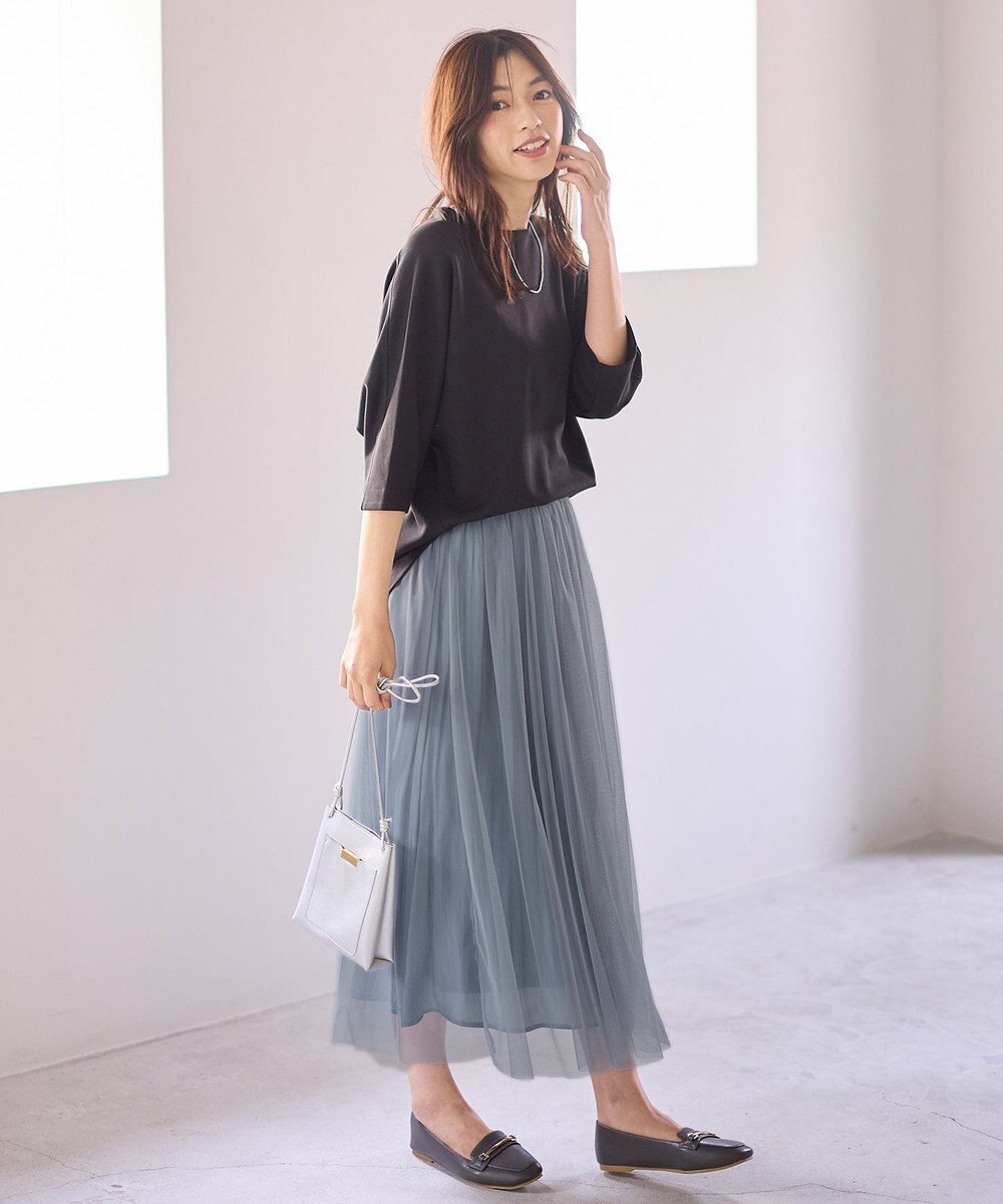 ANY 【ウエストゴム】シャイニーチュールスカート 