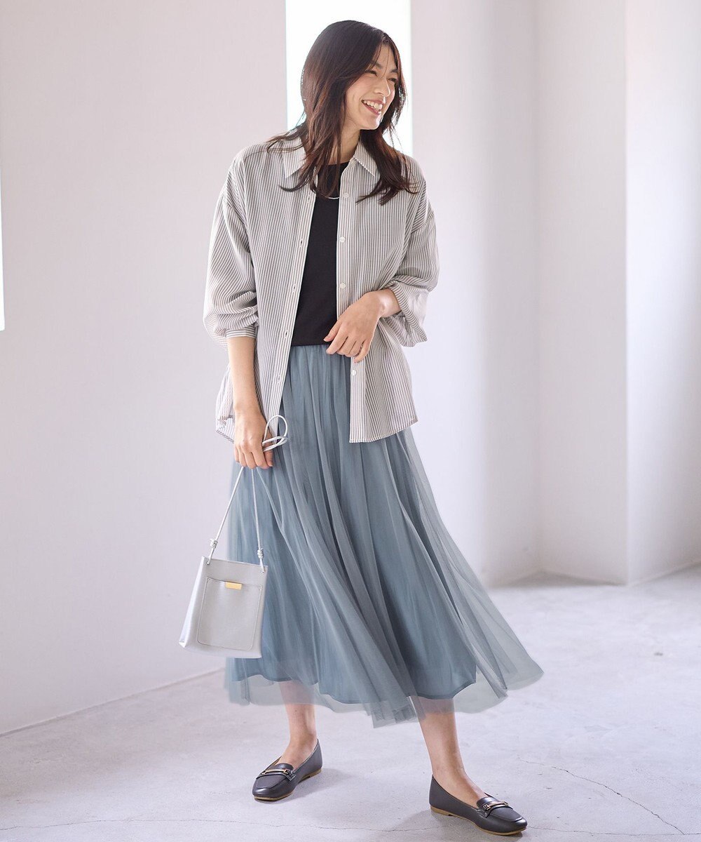 ANY 【ウエストゴム】シャイニーチュールスカート 