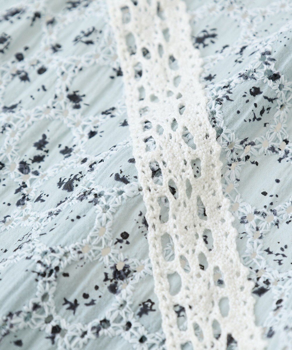 earth music&ecology 花柄プリントボーラー刺繍ミニキャミドレス 