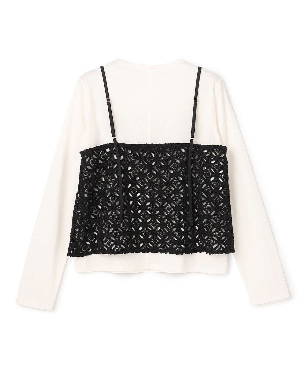 UNFILO 【2点セット】ラッセルレース キャミレイヤード Tシャツ 