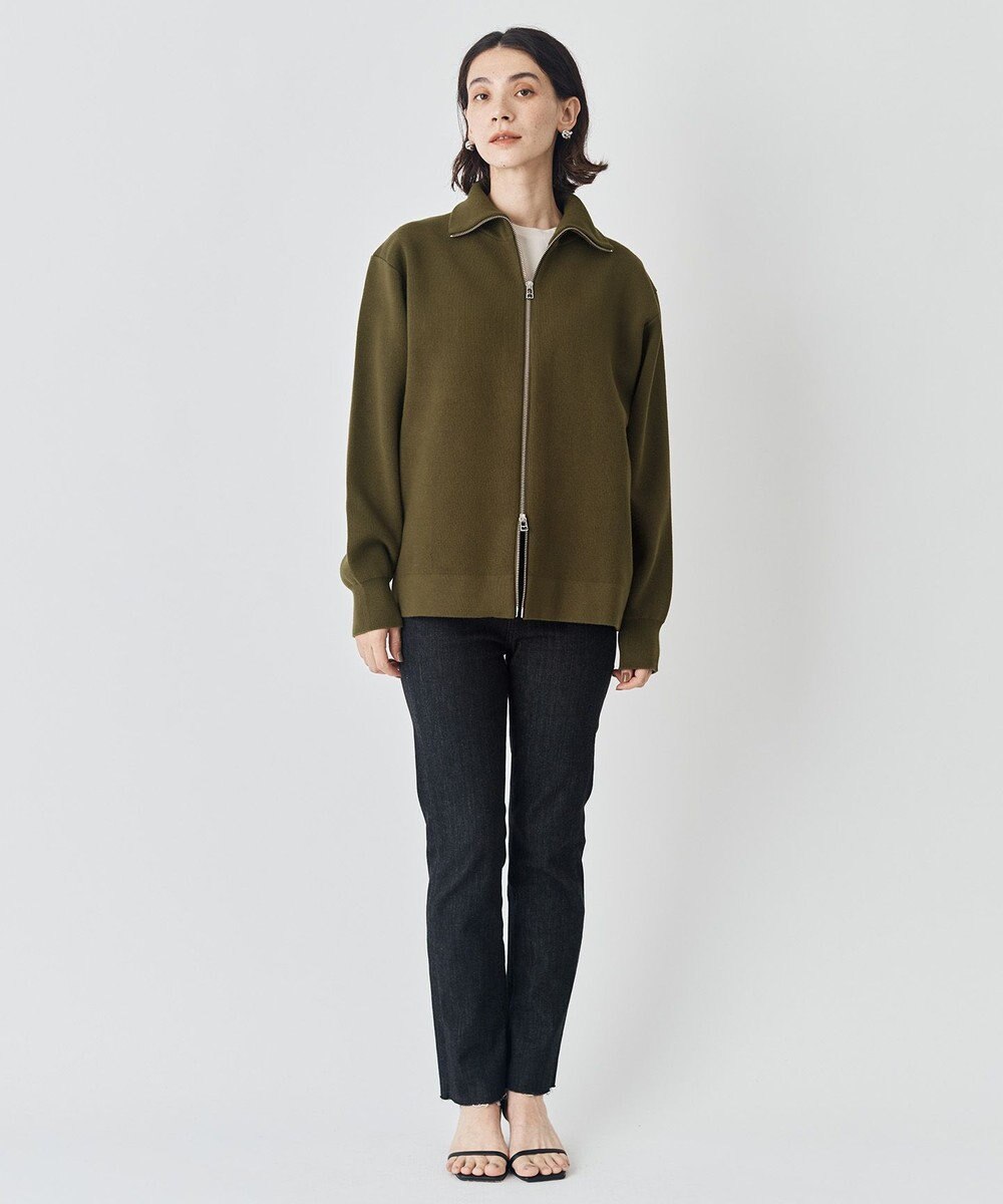 UNFILO MENS 【男女兼用/新色追加】スウェットライク ジップ タートルネックニット [24年秋冬商品] 