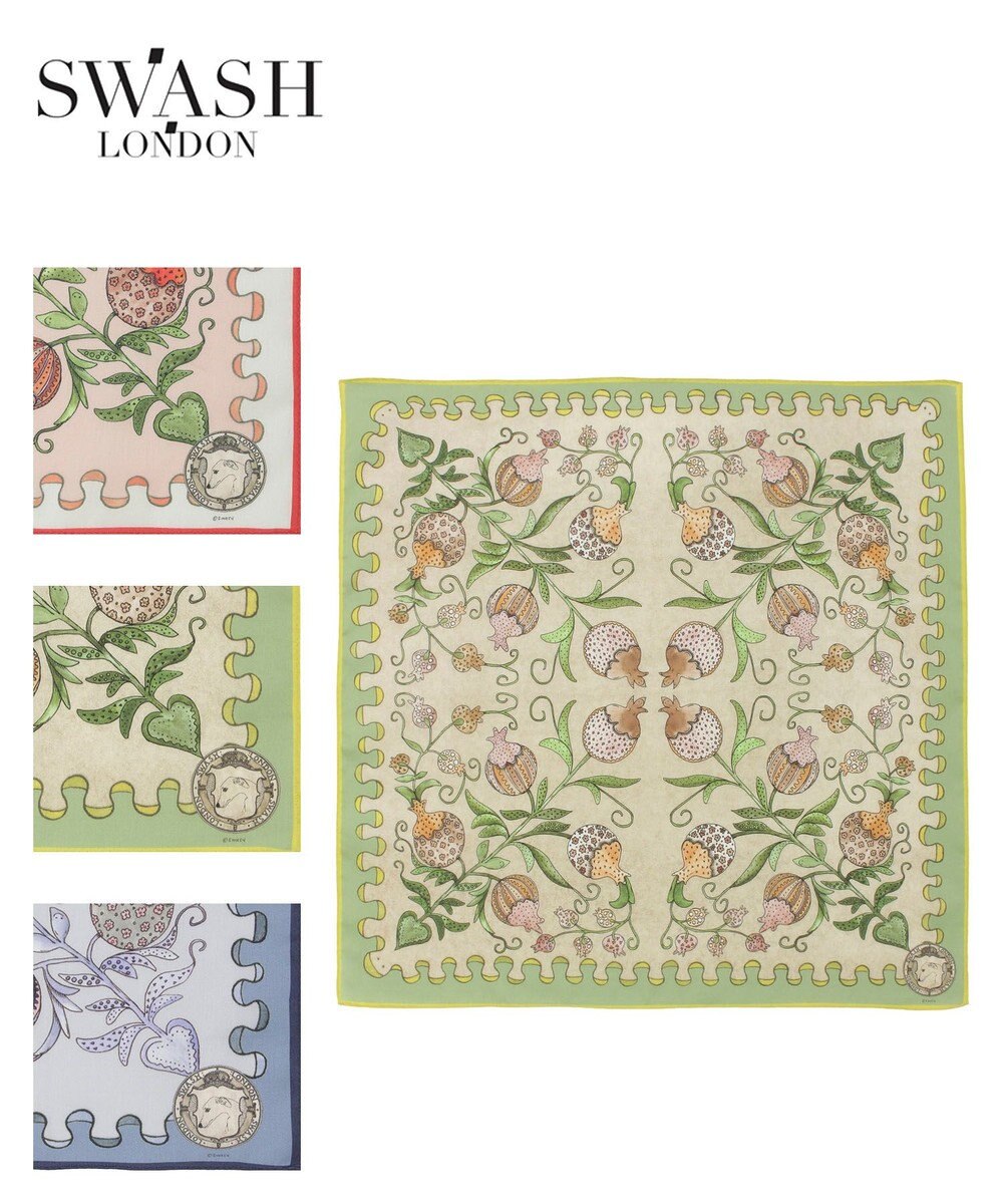 MOONBAT SWASH LONDON(スウォッシュロンドン） コットンハンカチーフ  BERRY 52×52 日本製 