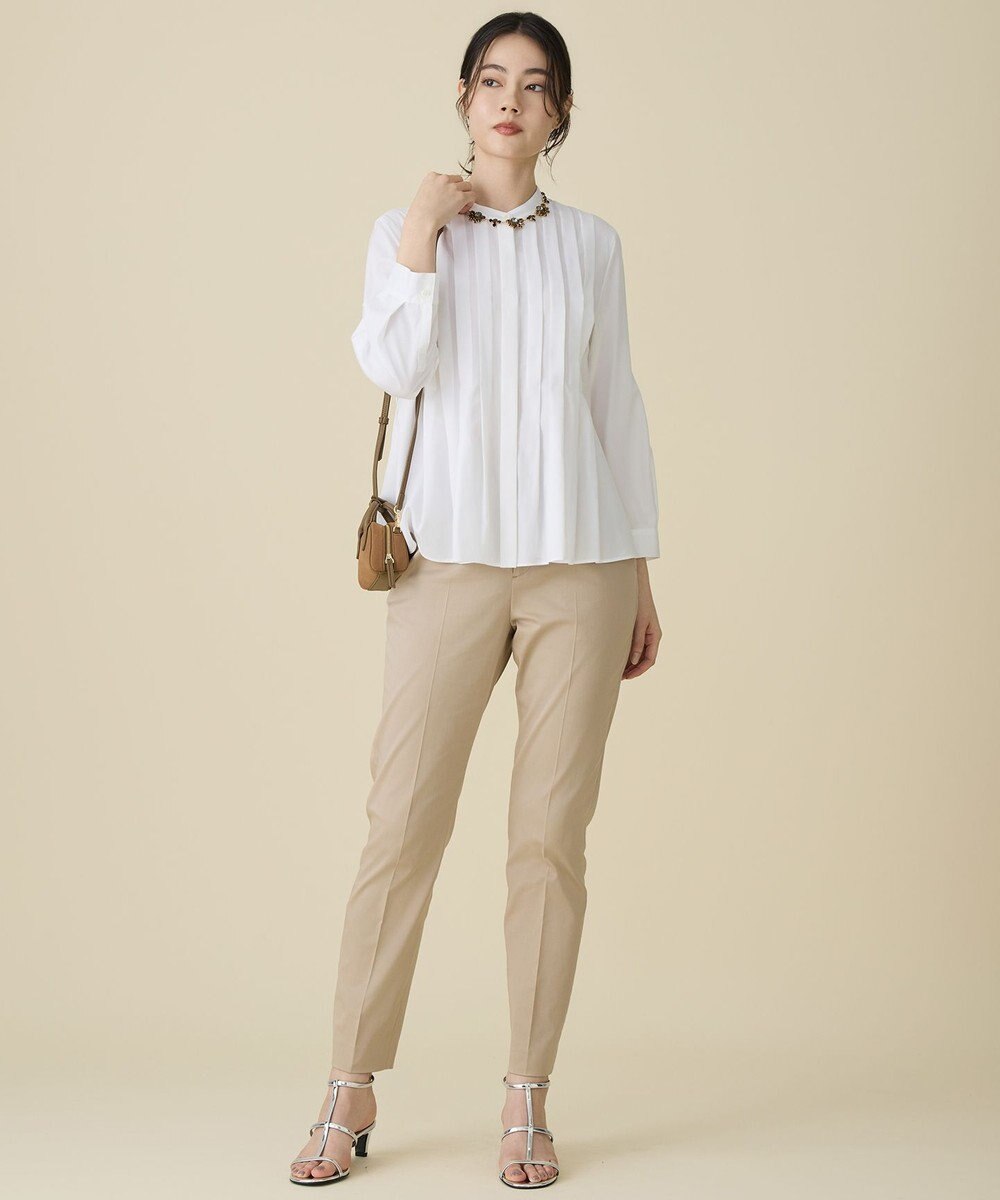 自由区 コットンサテンテーパード パンツ 