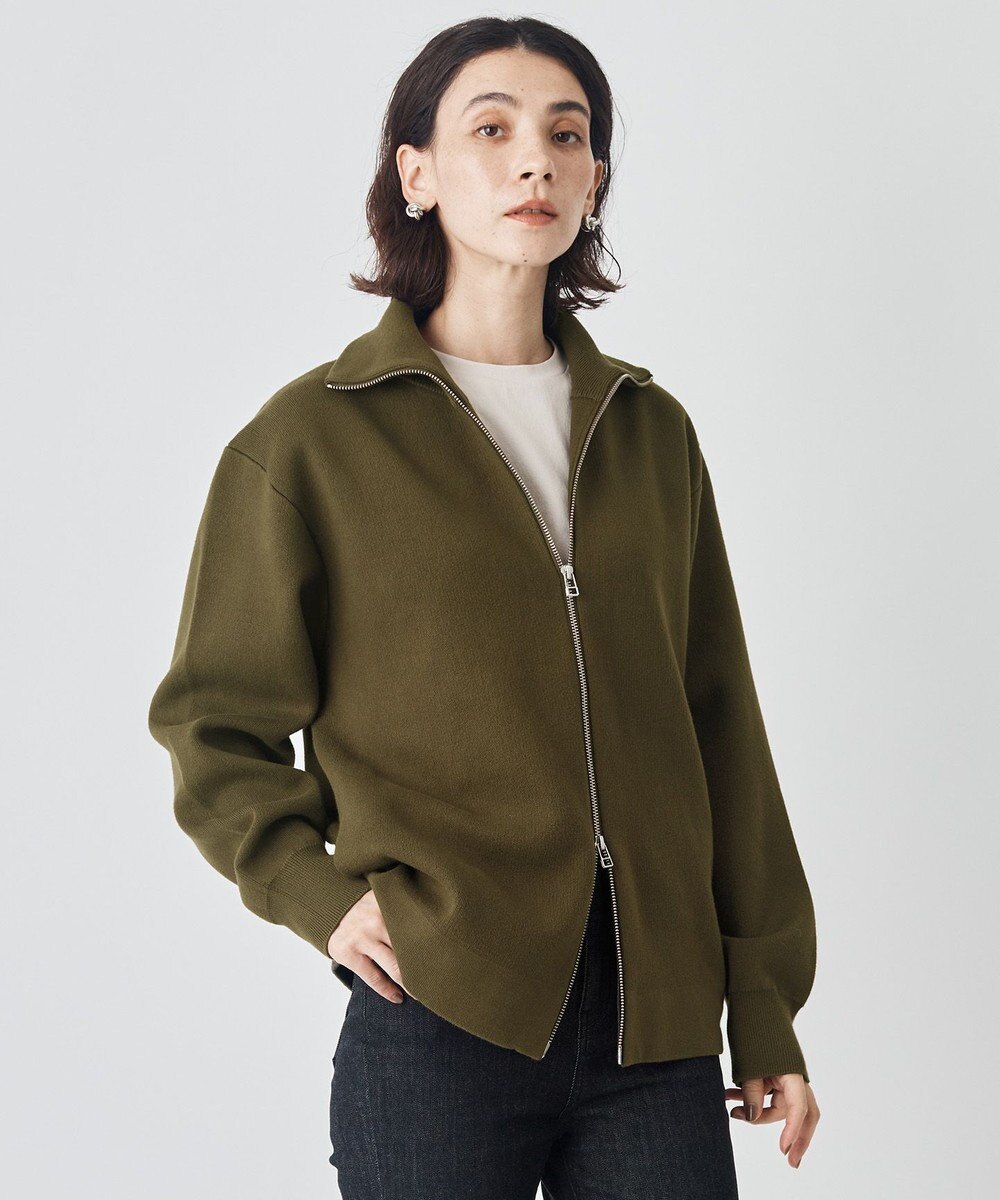 UNFILO MENS 【男女兼用/新色追加】スウェットライク ジップ タートルネックニット [24年秋冬商品] 