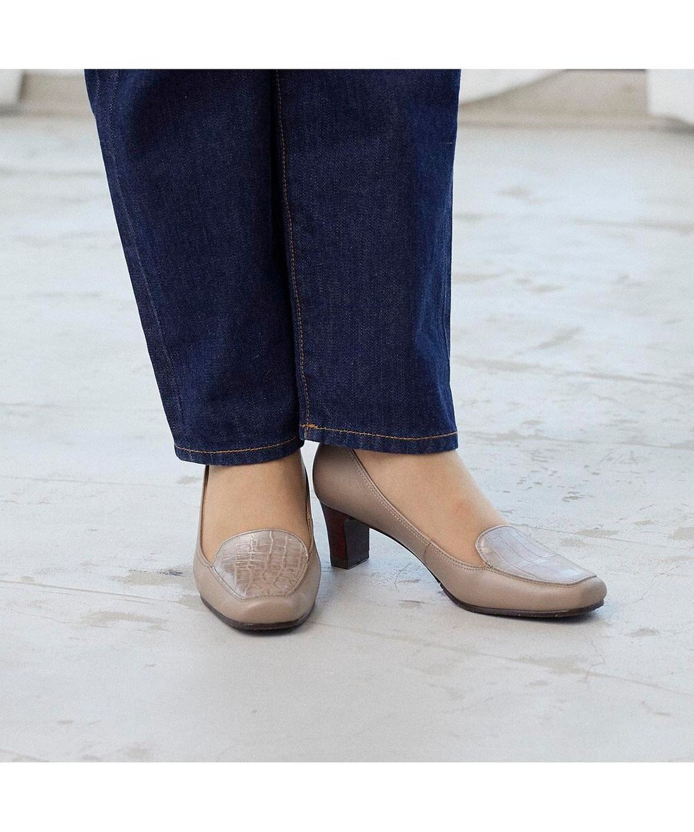 ing <ing>【WEB限定】コンビモカデザインパンプス 