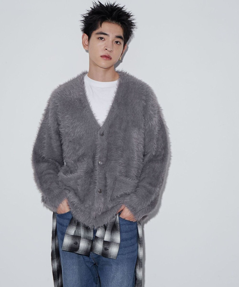 WEGO 【ユニセックス着用ITEM】フェザーカーディガン 